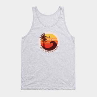 Cocoa Beach Florida Retro Sunset Design Tank Top